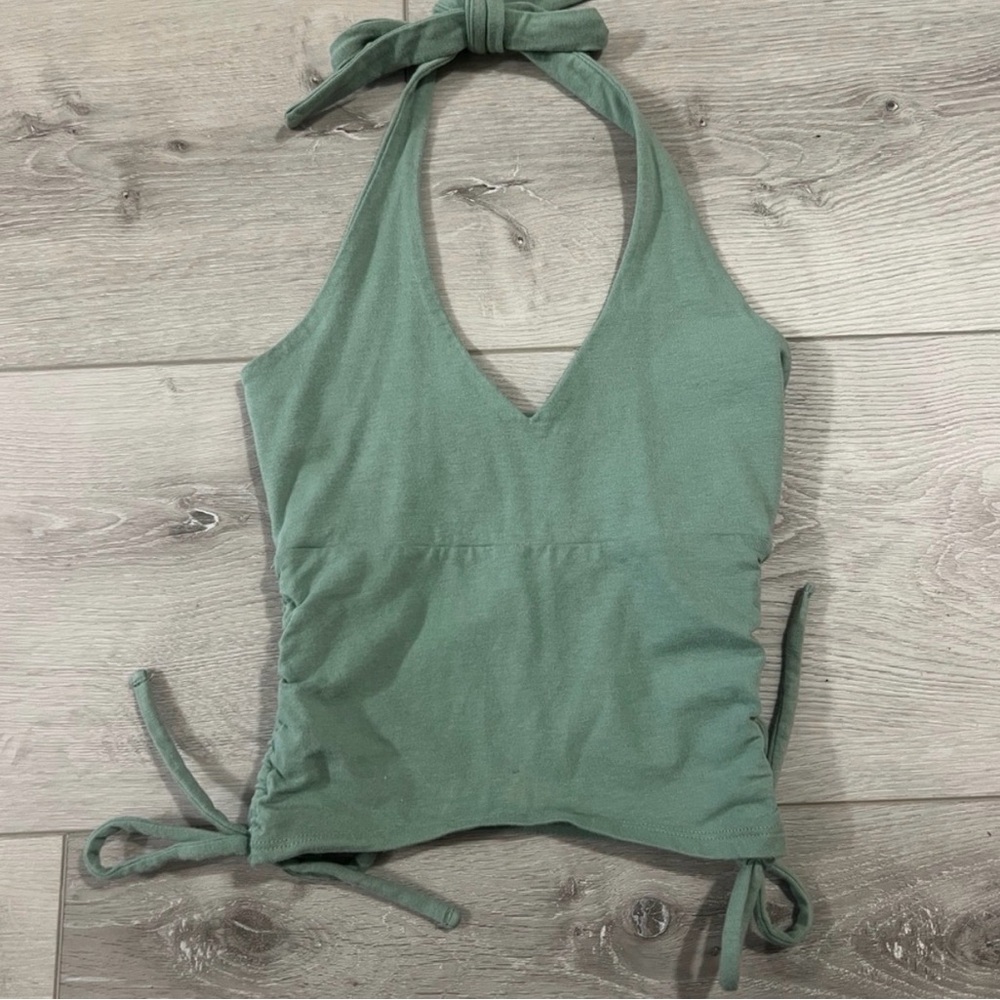 Hollister Sage Green Halter Crop Top